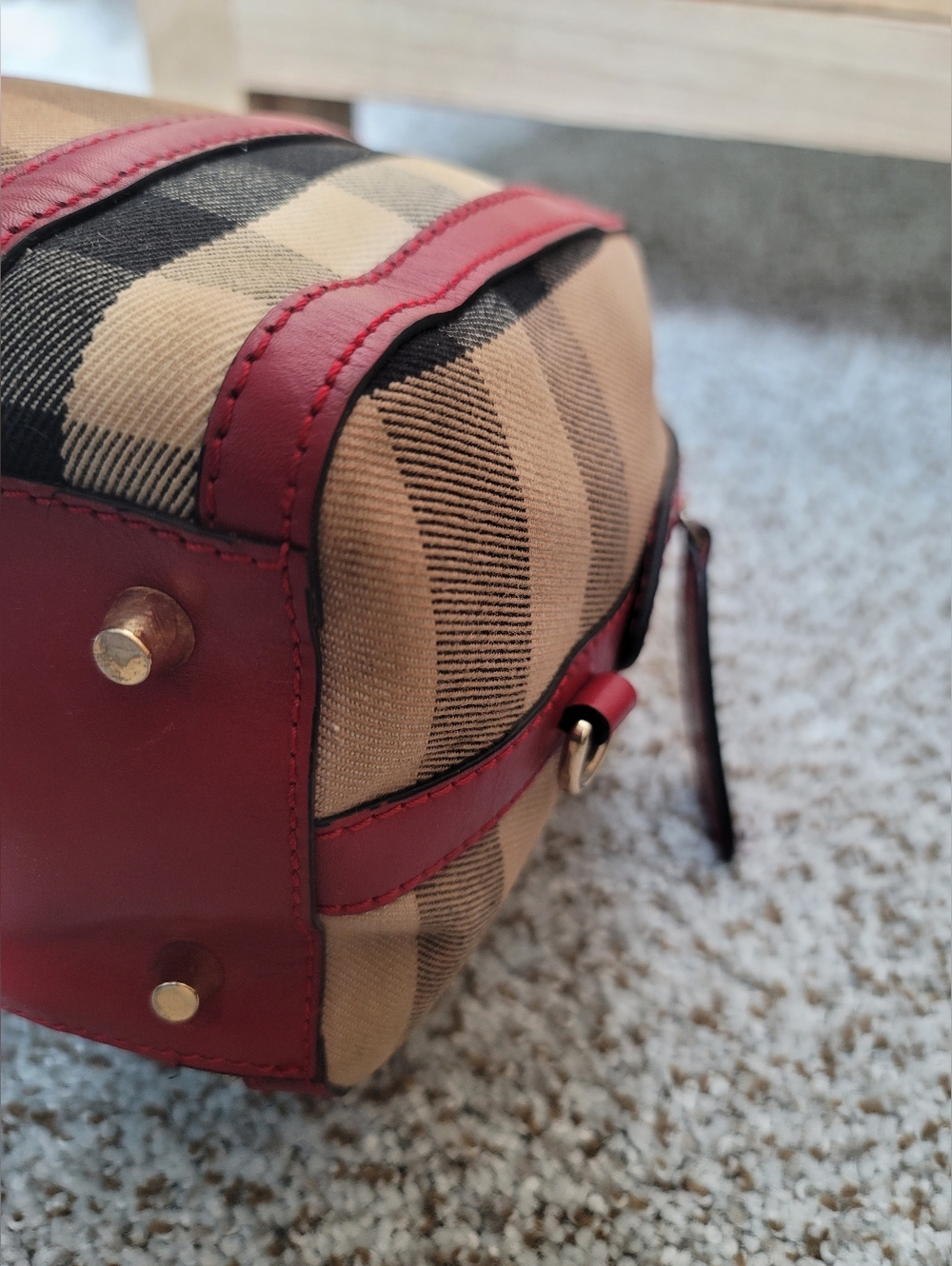 Burberry Tricolor Canvas Leather Boston Bag - Picture 7 of 17